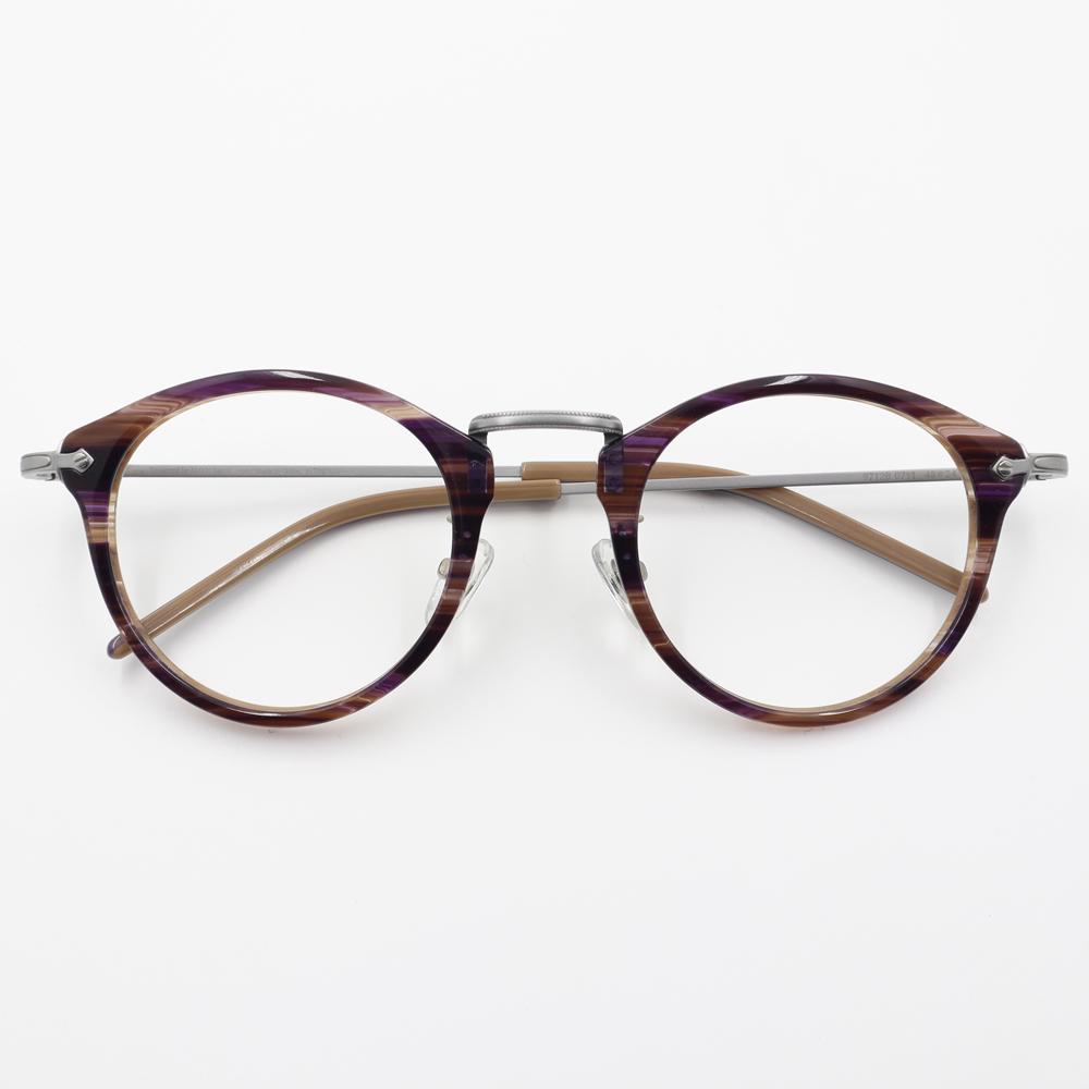 Alloaiweeo [Alo:Ctzen] Venezia Classic Combination Eyeglass Frame Ci9712B 0711G Purple Beige/Silver