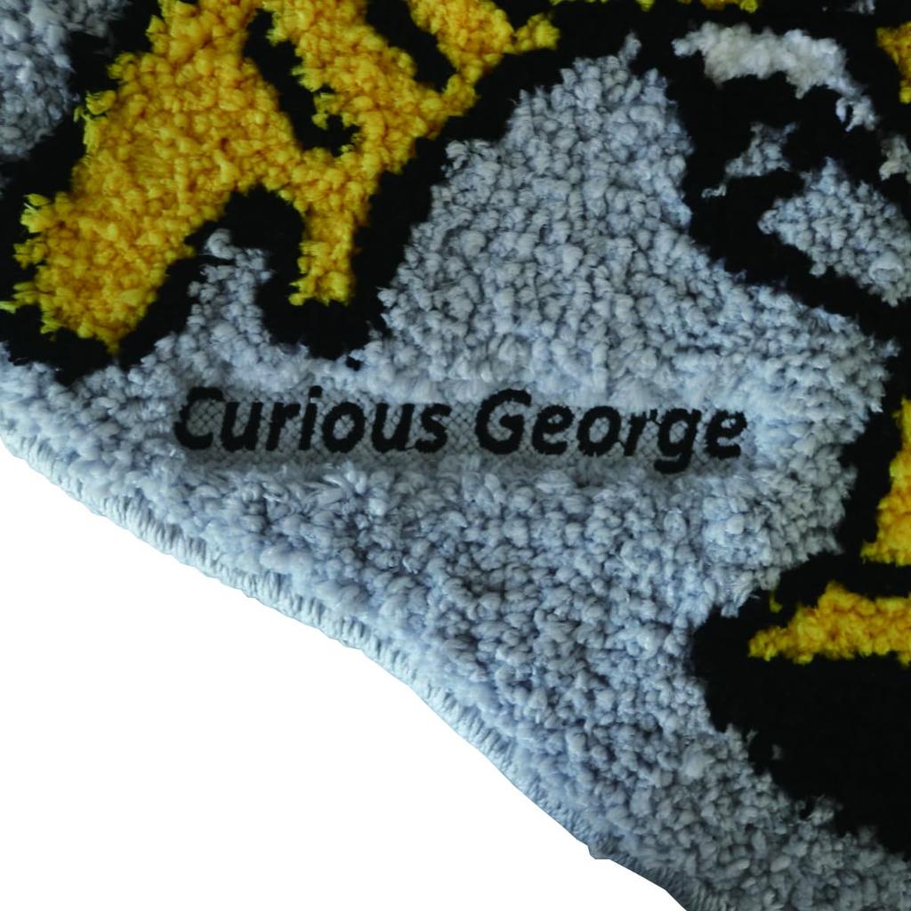 Marushin Tufting Mat, Entrance Mat, Curious George in Space, 4765027900