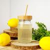 Cup Jar for Drinking Beverages Water Lemonade Juice Drinks with Straw