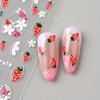 5D Cute Strawberry Nail Art Decals Summer Fruits Cherry Simple Daisy White Flowers Adhesive Sliders Stickers for Nail Manicures Tips