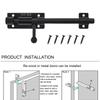 304 Stainless Steel 6-12 Inch Barrel Bolt Latch 10mm Thick Padlock Hole Black Heavy Duty Includes 6 Screws Universal Door Window Cabinet