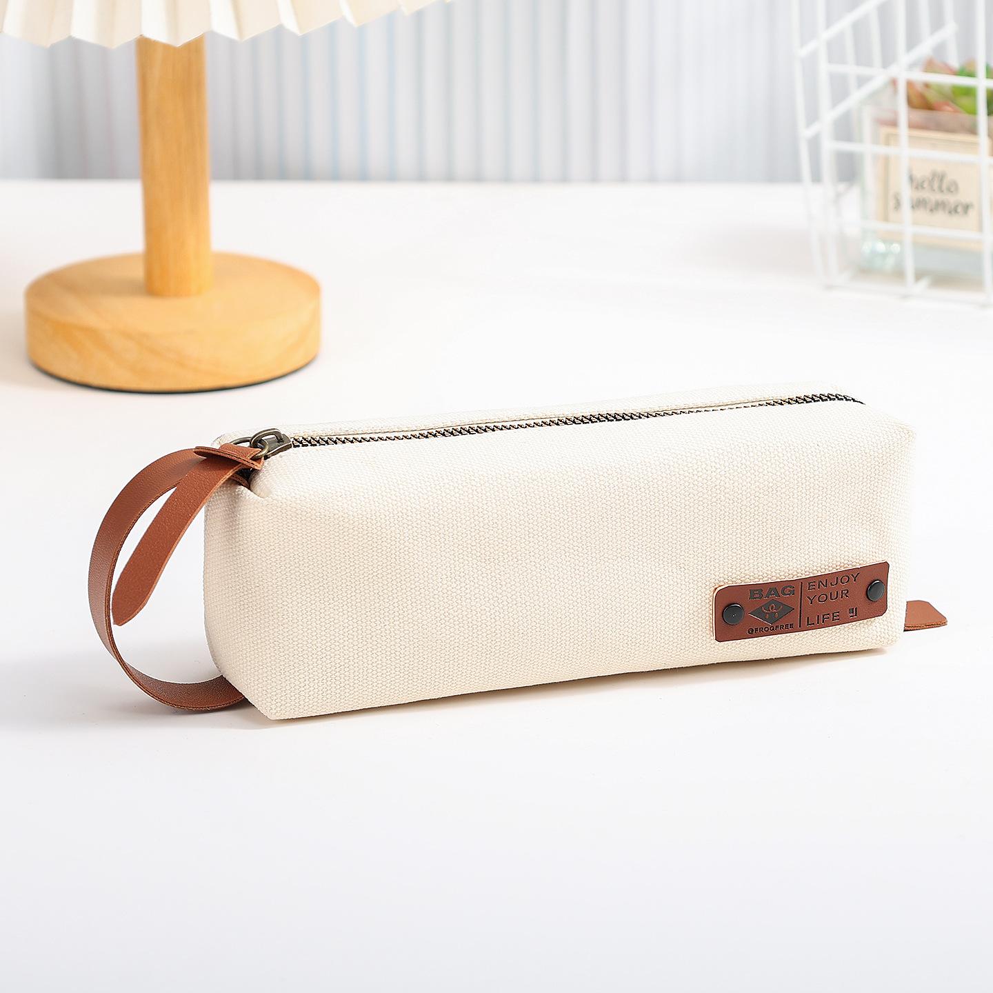 Simple, Solid Color, High-value Pencil Case for Elementary and Middle School Students, Large Capacity Pencil Case