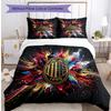 Set Lenzuola Stampa AC Milan 3 Pezzi Morbido Delicato sulla Pelle Lavabile Copripiumino e Federe Set Stagione Unica Camera da Letto