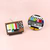 Colorful Cartoon Creative Personality Brooch Featuring Geometric Shapes In Alloy Material