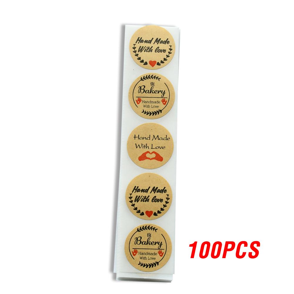 100-500Pcs High-Quality Handmade High-Quality Love High-Quality Stickers High-Quality Seal High-Quality Labels High-Quality Brown High-Quality Party