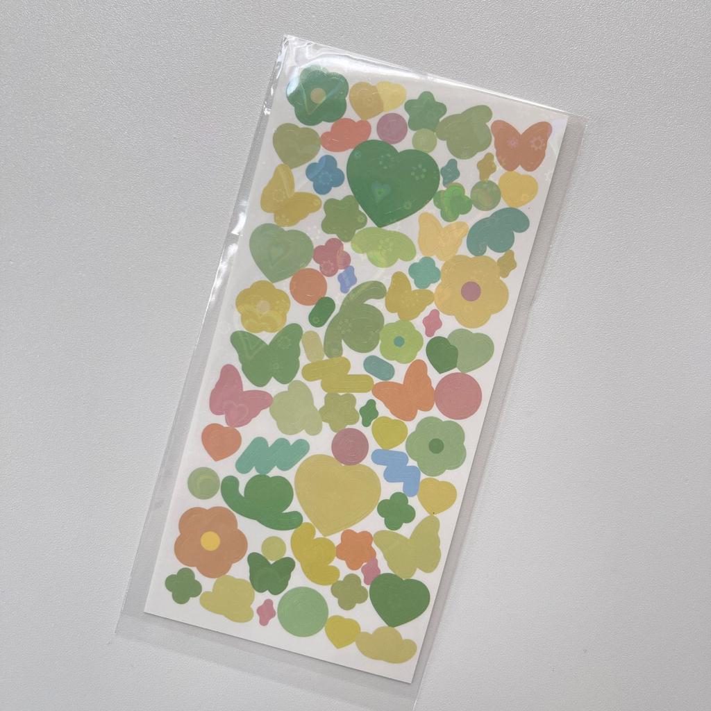 Butterfly Flowers Stickers Sparkling Laser DIY Decorative Goo Cards