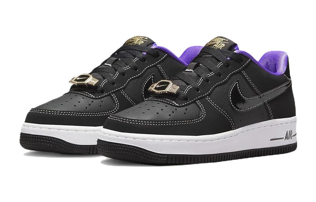 Nike Air Force 1 Low '07 LV8 World Champ Black Purple GS DQ0300-001