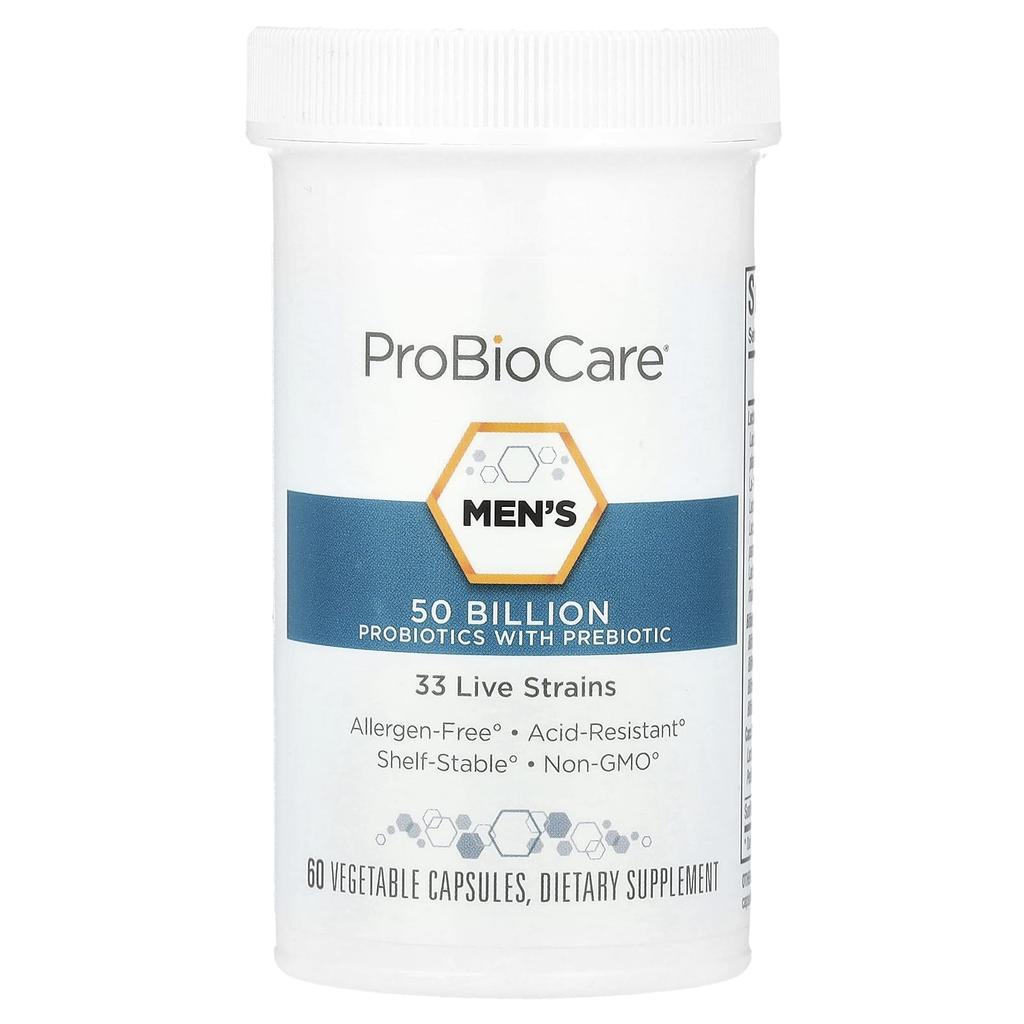 Men's Probiotic with Prebiotics, 50 Billion, 60 Veggie Caps