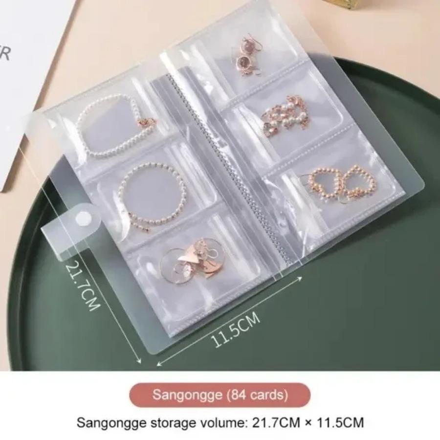 Transparent Jewelry Storage Albums Desktop Drawer Organizer Fashion Necklace Bracelet Ring Dustproof Storage Bag Anti-oxidation