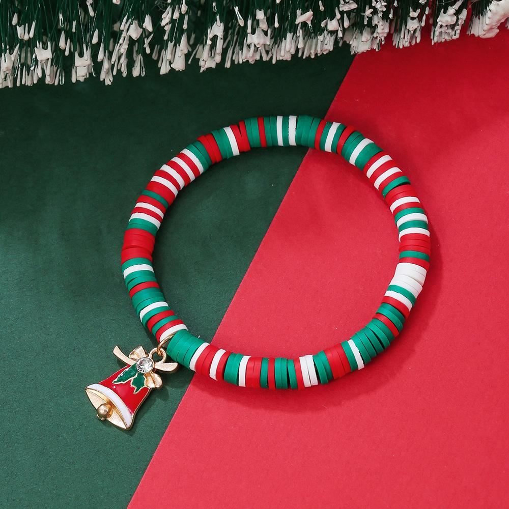 European and American Christmas popular soft pottery bracelet, elk snowman Christmas tree alloy pendant, gift jewelry