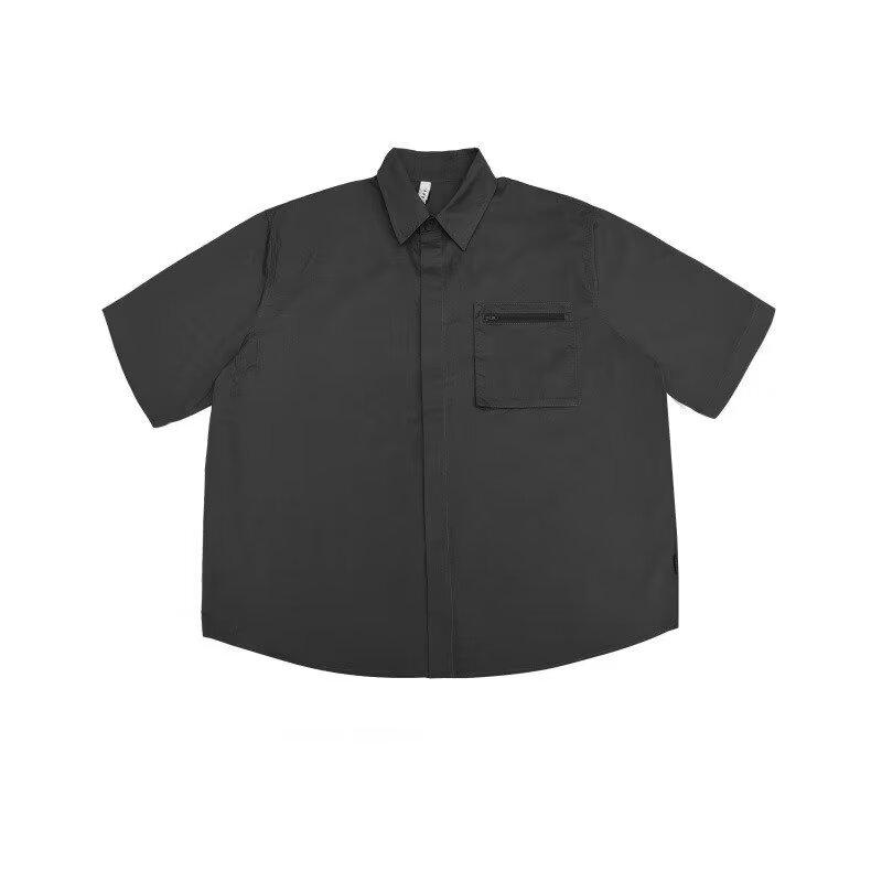 Suede Short Sleeved Shirt For Men In Summer, New American Retro Couple Half Sleeved Shirt, Loose And Trendy
