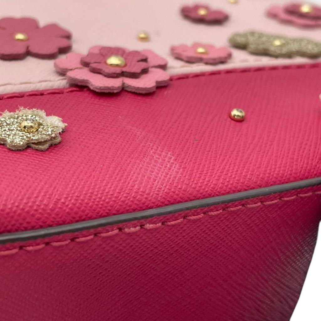 Used Michael Kors Pouch / Cosmetic Pouch Flower Applique Dome PouchPouch pink PVC/leather Women
