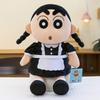 Chan Crayon Shin Maid Costume Plush Toy Double Braided Hairstyle Stuffed Doll