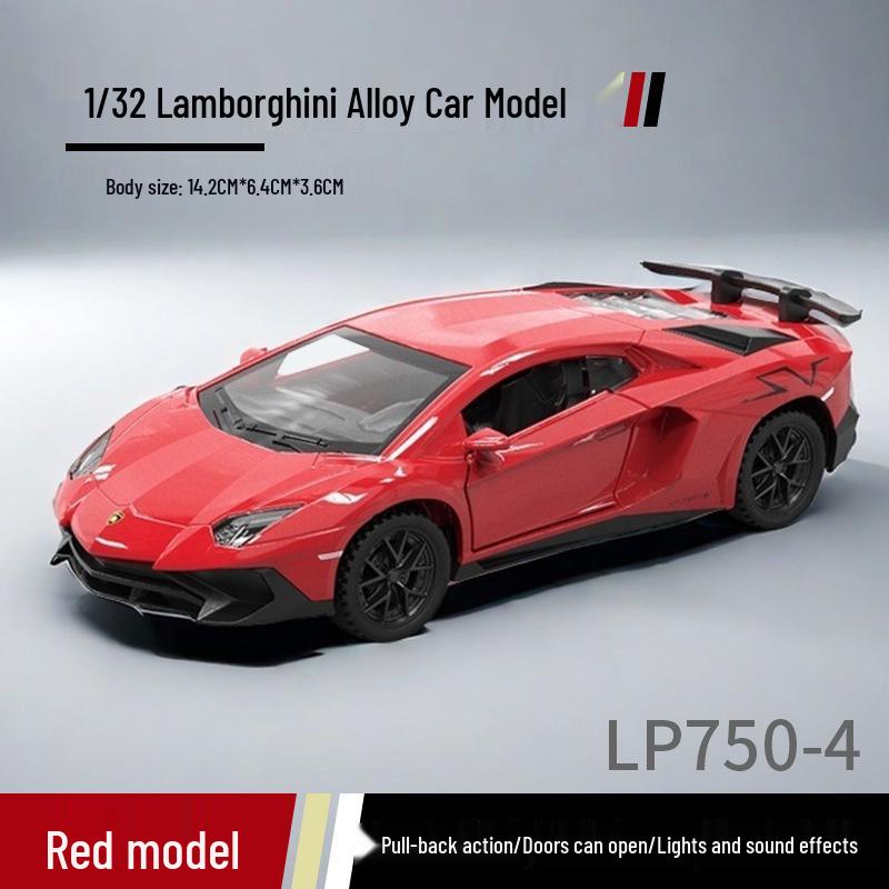 1:32 Lamborghini 750-4 Alloy Two-Door Pull-Back Off-Road Sports Car Model Toy
