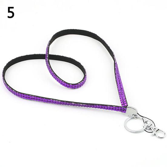

Роскошный блестящий фирменный ремешок для удостоверения личности сотового телефона держатель для ключей кольцо фиолетовый