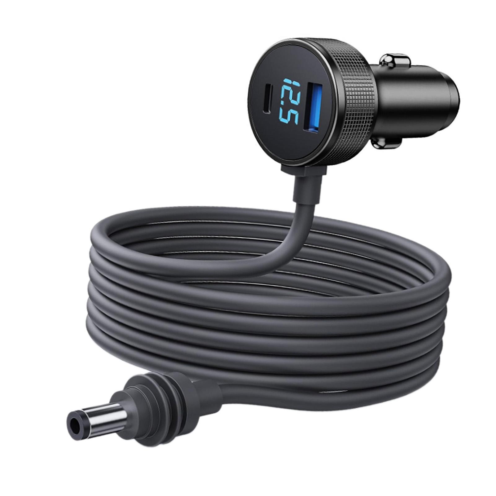 

3 в 1 Спутниковое автомобильное зарядное устройство Кабель питания постоянного тока Адаптер прикуривателя 12 В-48 В с цифровым дисплеем USB 10ft / 3.05m