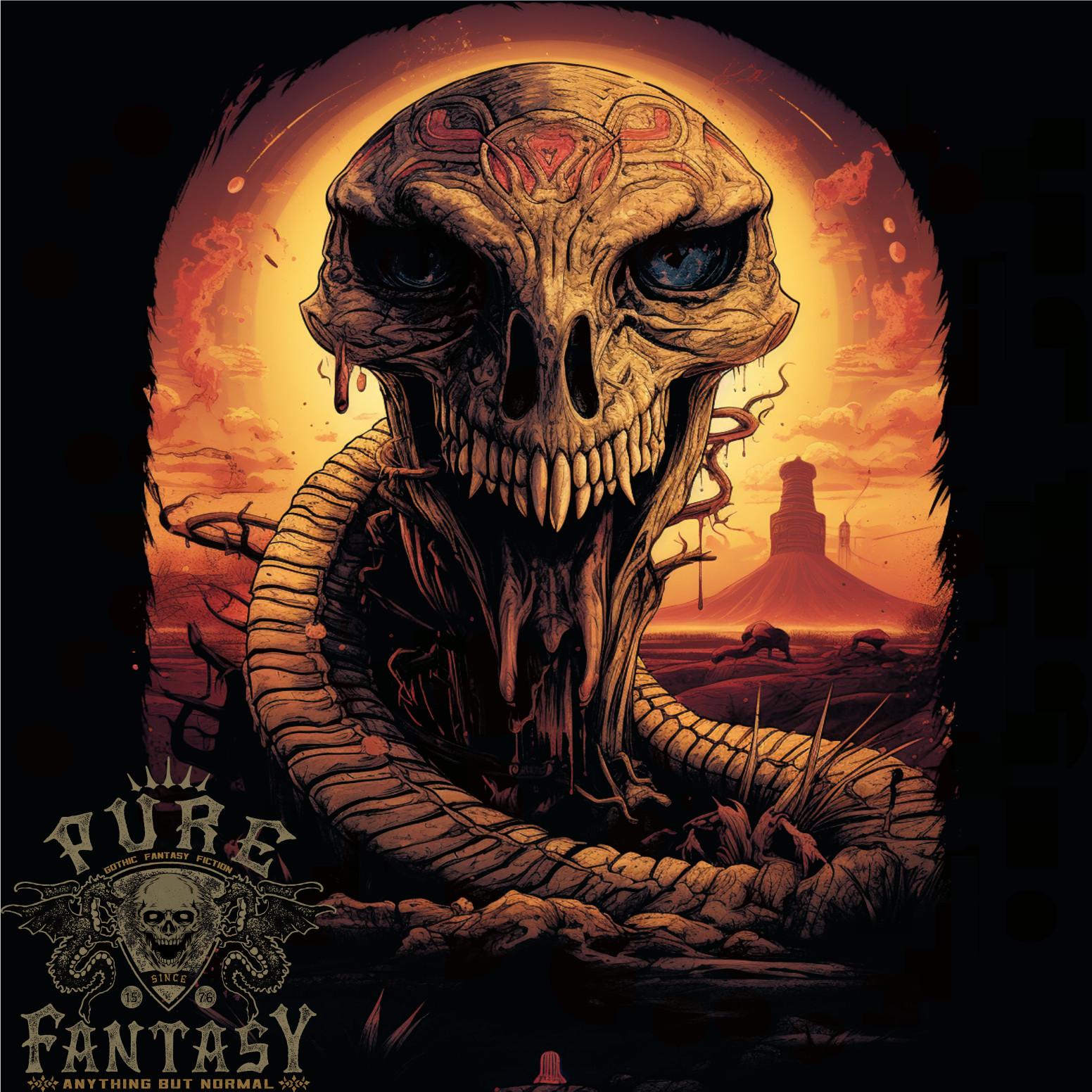 Serpent Skull Fantasy Snake Mens T-shirt Cotton XXXXL