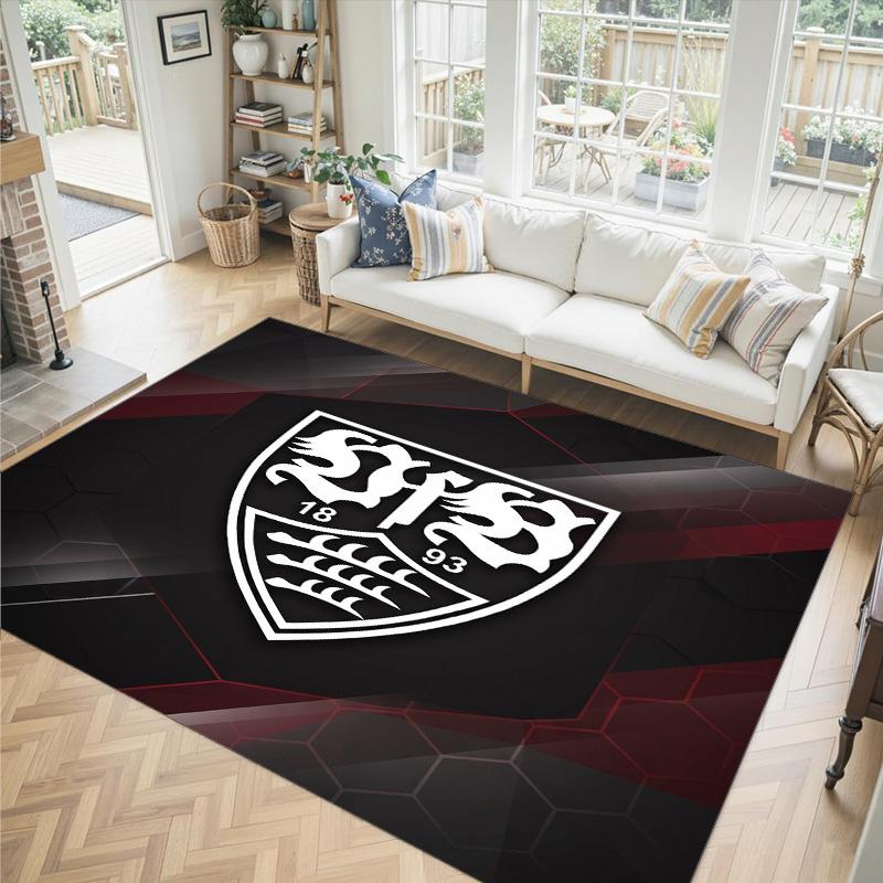 VfB Stuttgart Design Crystal Velvet Carpet Cozy Non?Slip Printed Rug For Bedroom Living Room Entrance