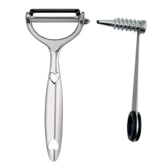 Spiral Cutter Peeler Set Stainless Steel Vegetable Spiralizer for Cucumber Carrot Ergonomic