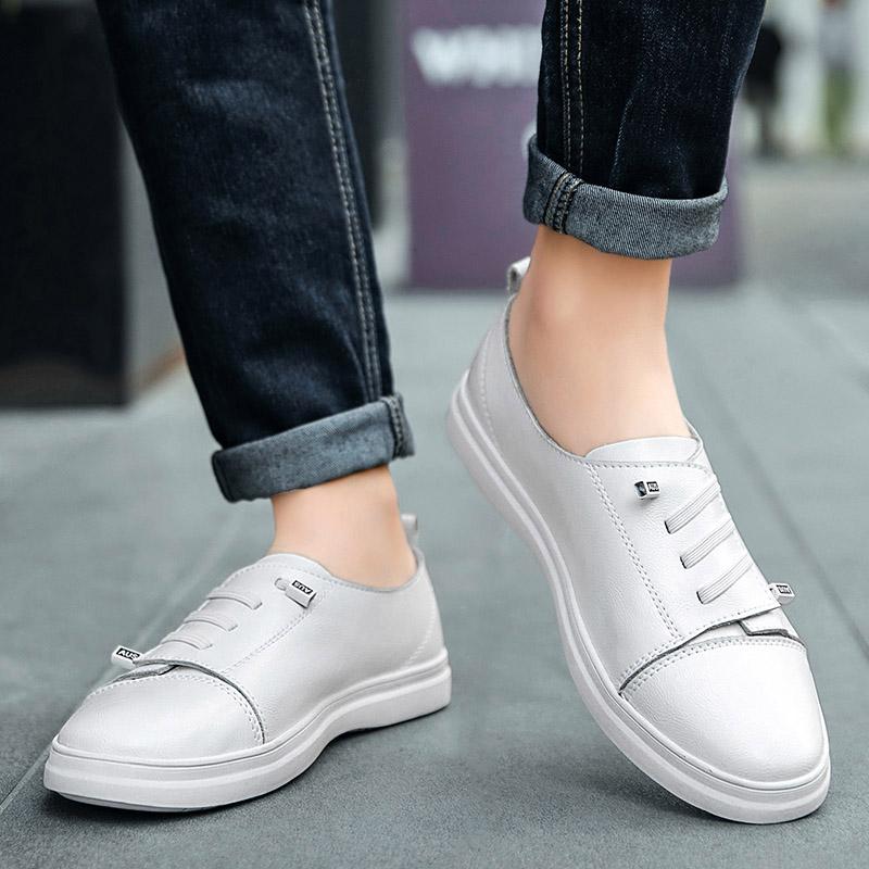 Fashion Leather Fashion Walking Shoes Men Hot Sale Mens Slip on Shoes All-match Male Comfortable Loafers Classic Male Outdoor Footwear