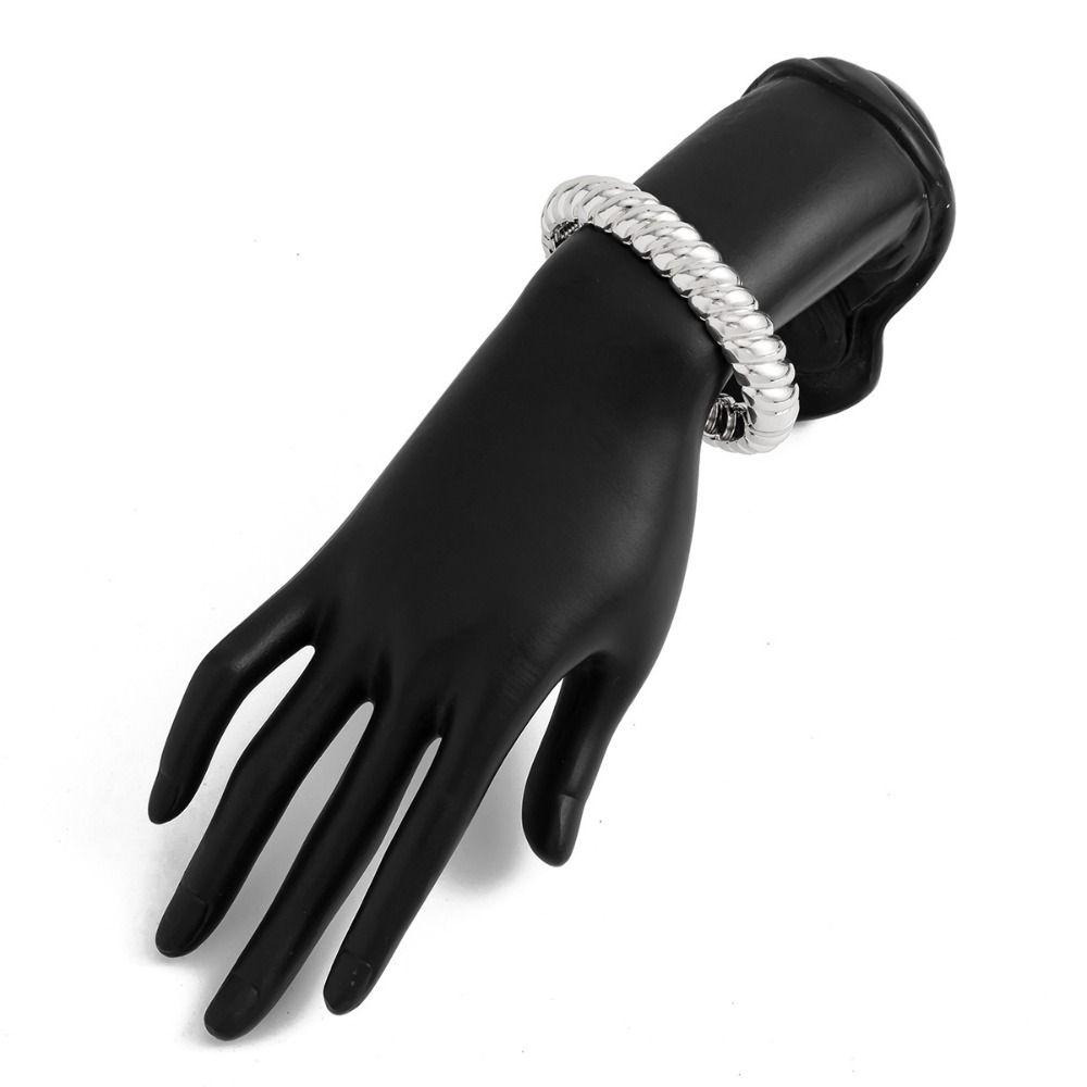 Metal Thread Texture Bangle Thick Women's Hand Bracelet Hip-Hop Retro Spring Bracelet  Men Women