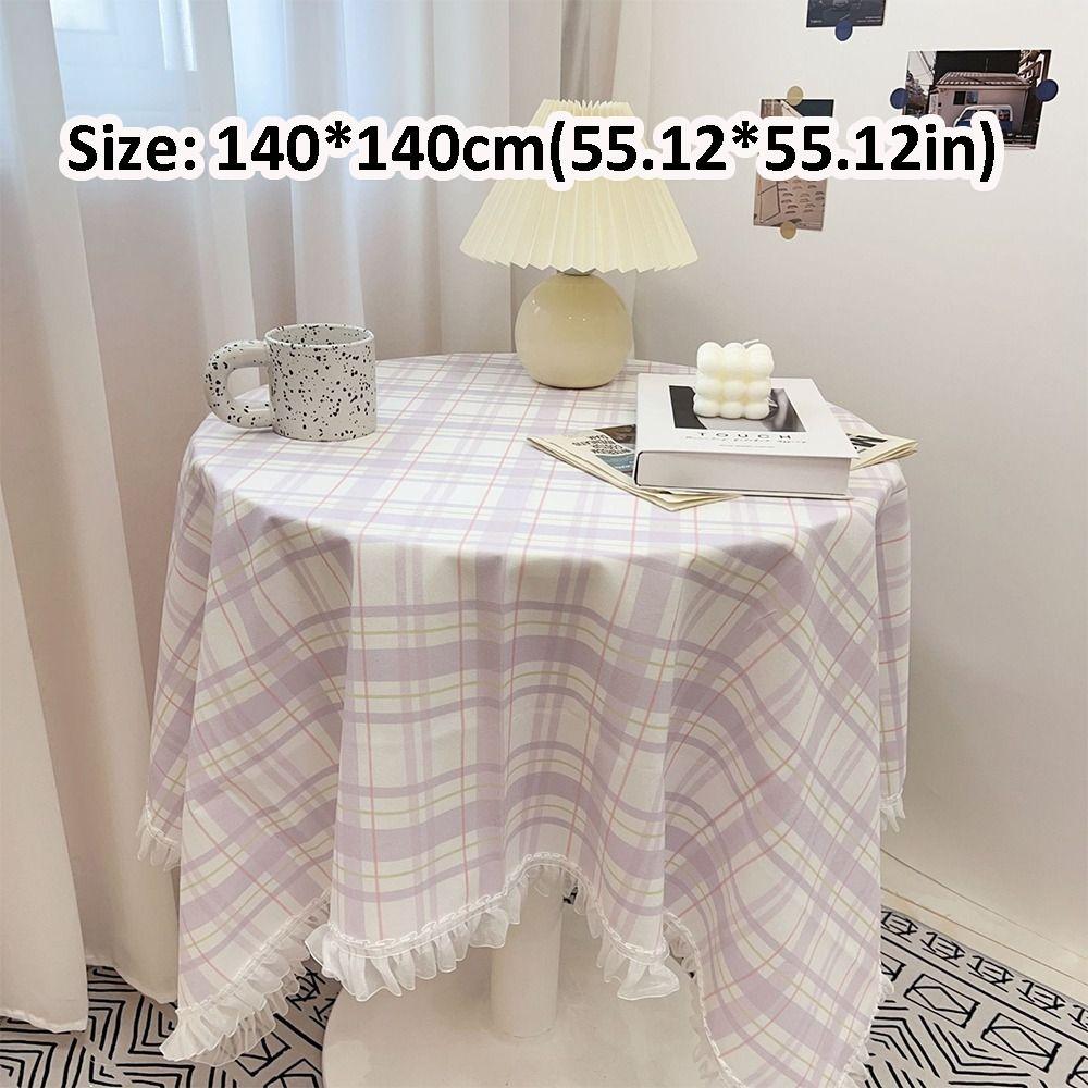 Hot Girl Heart Lace Side Tablecloth Floral Cartoon Round Table Mat Multi Functional 140*140CM Decorative Fabric Home Decoration