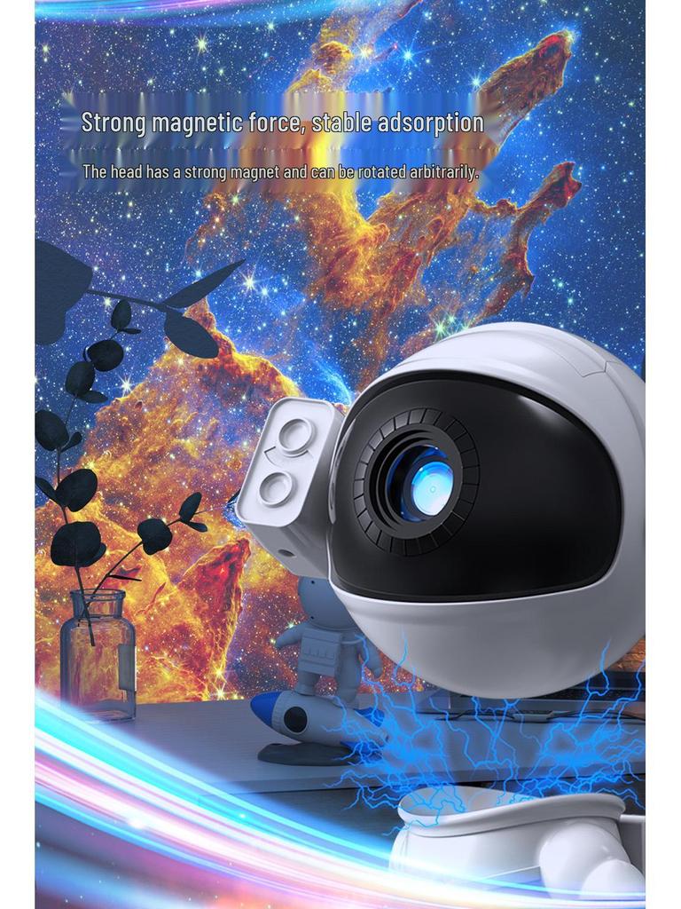 Rocket Astronaut Galaxy Starry Sky Projector: HD Focusing Atmosphere Light for Bedroom