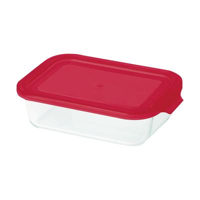 PYREX Storage Red Container, 980ml, Rectangular, Heat-Resistant Glass, CP-8616,