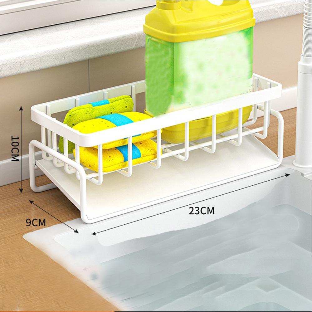 Rack de depozitare de dimensiuni mari pentru bucătărie, organizator de cârpe, suport pentru burete, coș de săpun, rafturi pentru baie și șampon
