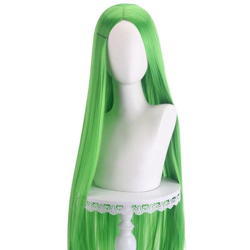 Long Straight Cosplay Wig 100cm Centre Parting Central Split Blond Pink Red Purple Heat Resistant Synthetic Hair Wigs