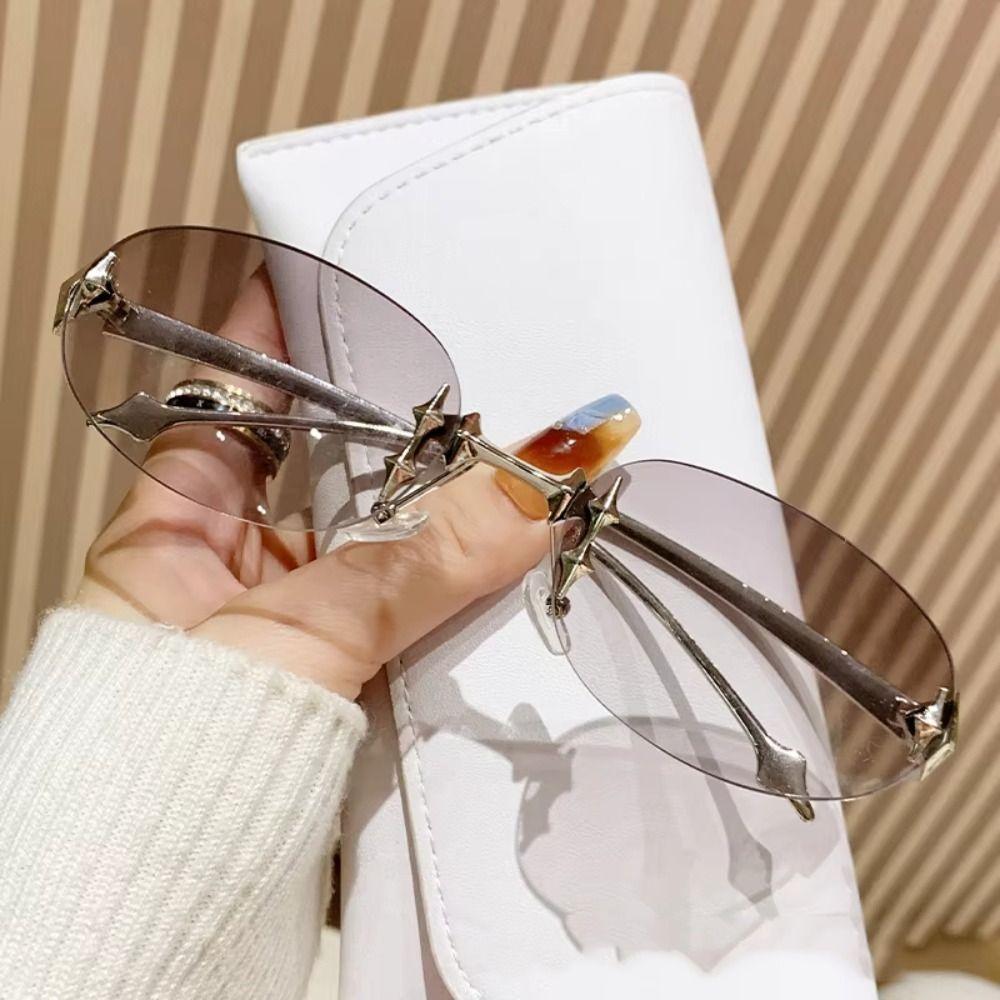 Trend Frameless Sunglasses Y2K Style Punk Eyeglasses Personality Decorative Sun Glasses Unisex