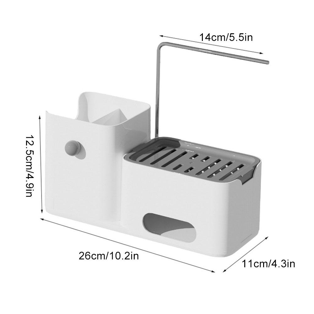 

Kitchen Dishcloth Storage shelf For Sink Soap Sponge Holder Liquid Soap Organizer Box Drain Rack Kitchenware Sink Organizer белый