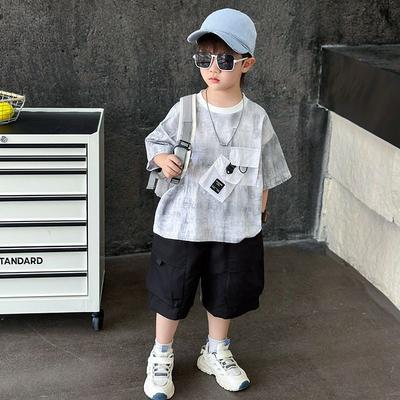 Sommer-Kurzarmset für Jungen Sommerkleidung für Jungen Sommerkleidung Modisches Kinder-T-Shirt