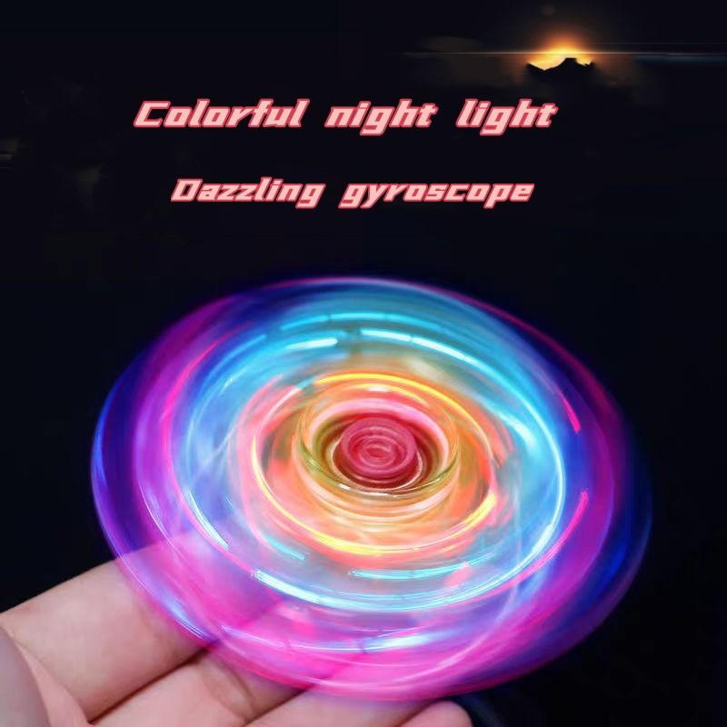 Gyroscope lumineux LED à cristaux Fidget Spinner Gyroscope à manivelle Gyroscope lumineux EDC Jouet anti-stress pour enfants