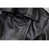 Chinese Size Long Jacket Men Genuine Leather Wind Coat Classic Black Plus Size Cowhide Jacket Casual Leather Cloth