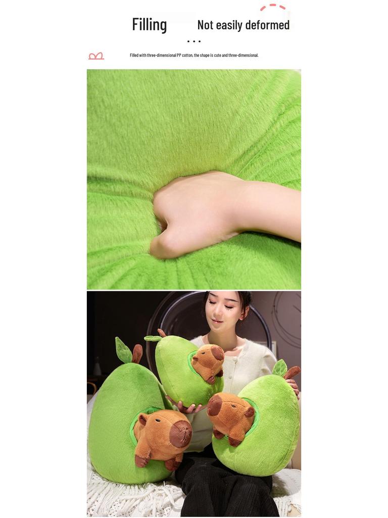 Avocado Capybara Plush Doll: Guinea Pig Toy, Perfect for Qixi, Valentine's Day, or Birthday Gift