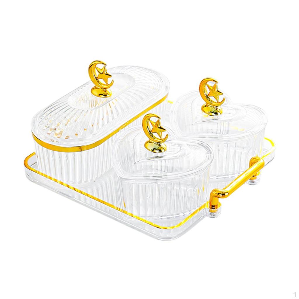 Appetizer Plate Dried Fruit Snack Serving Food Storage Box Divided Platter for