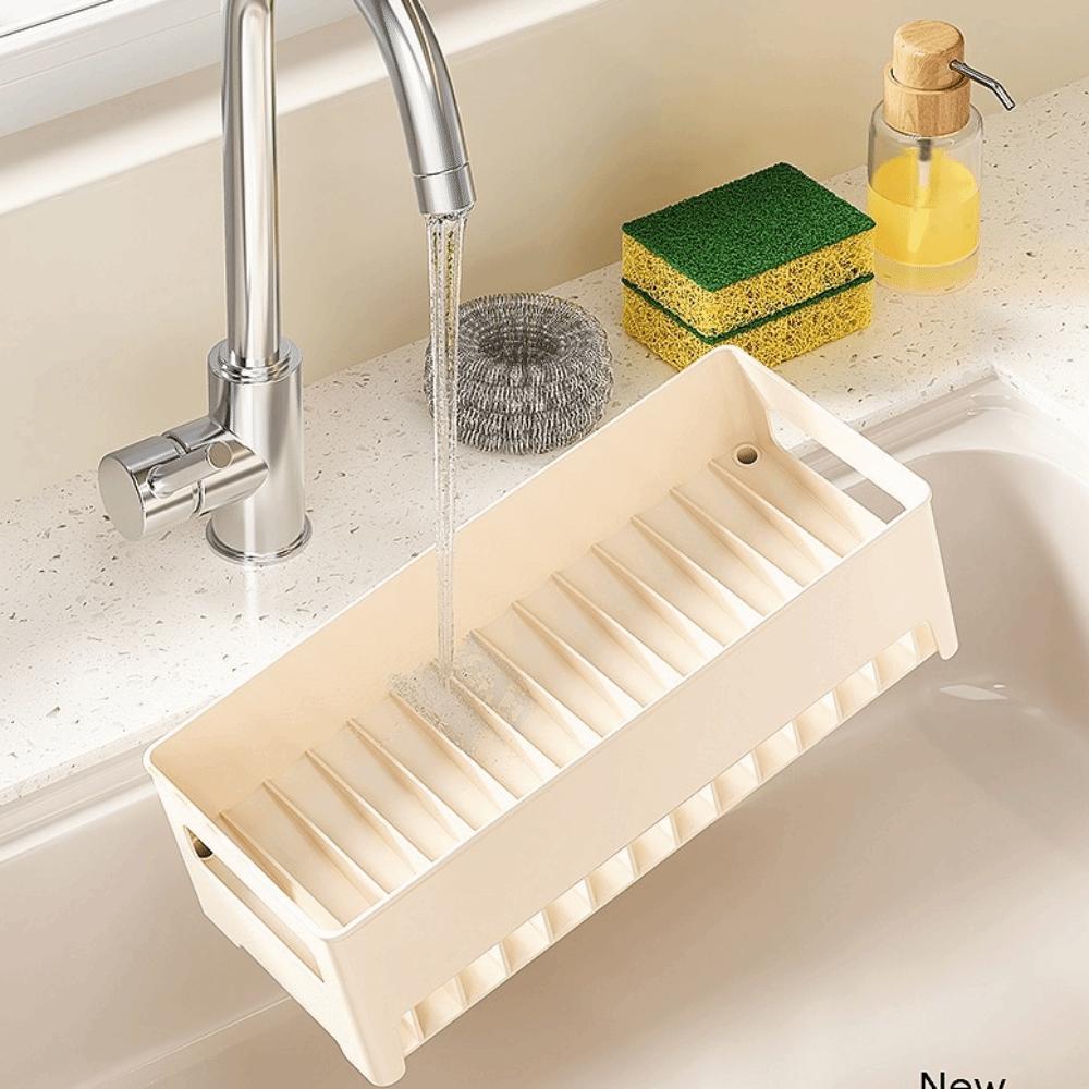 Easy to Clean Multi-Use Drain Rack Space-Efficient Sink Storage Tray Kitchen Sink Rack  Home Use