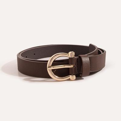 Neuer Schlichter PU Glänzender Damen Gürtel Vielseitig und Modisch Hufeisen Schnalle Damen Gürtel