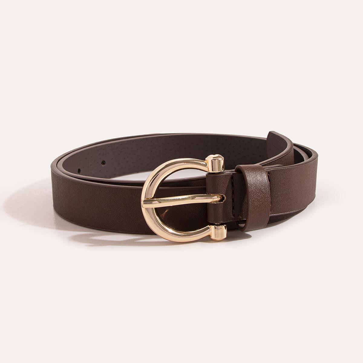 

Новый Простой Глянцевый Женский Пояс из ПУ Универсальный и Модный Женский Пояс с Пряжкой в Виде Подковы