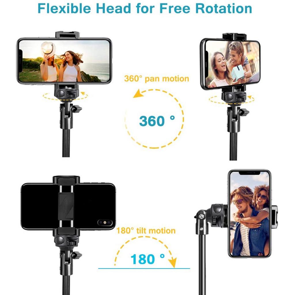 62 Inch Selfie Stick Tripod Extendable Cell Phone Tripod Stand Compatible for IOS Android Phone Action Camera