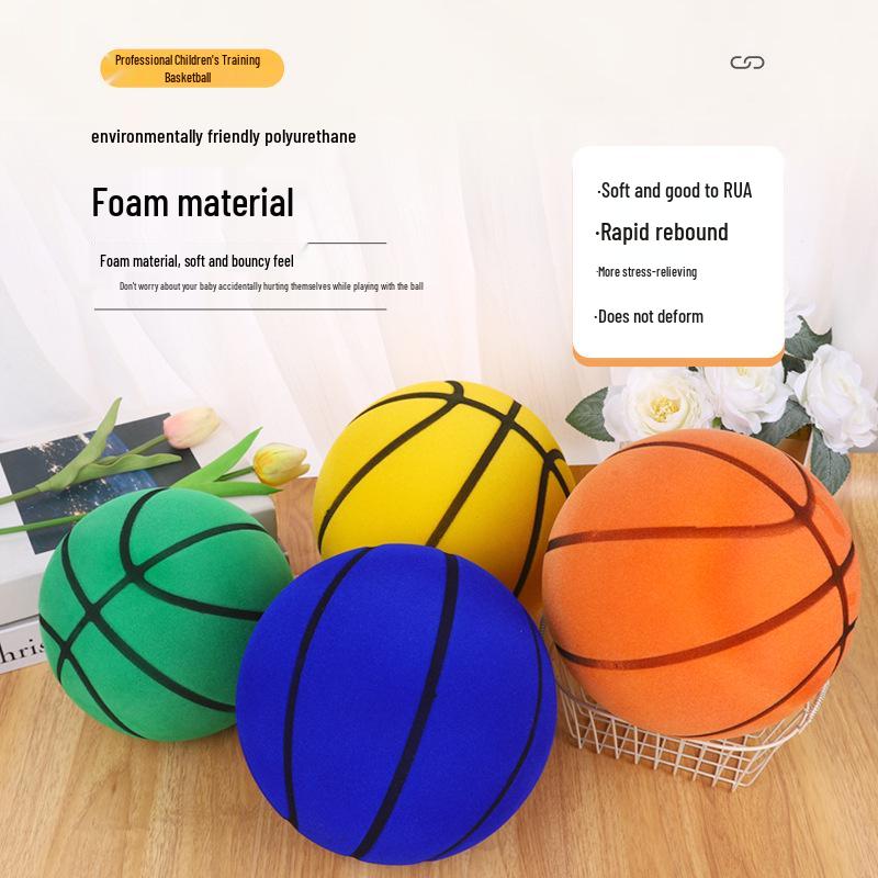Silent No-Flake Indoor Basketball for Kids with 3D Grooves