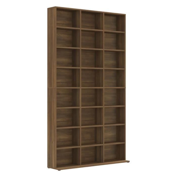VidaXL Armoire à CD Chêne marron 102x23x177,5 cm Bois d'ingénierie 815092