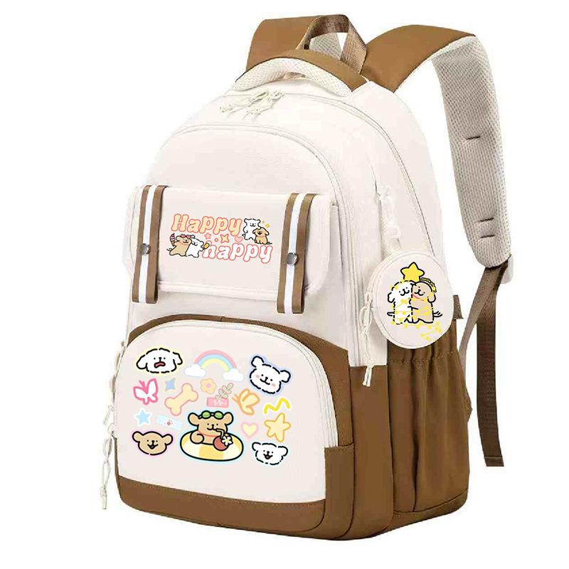 Line puppy cute college style schoolbag large capacity foreign trade campus junior high school students versatile children's backpack