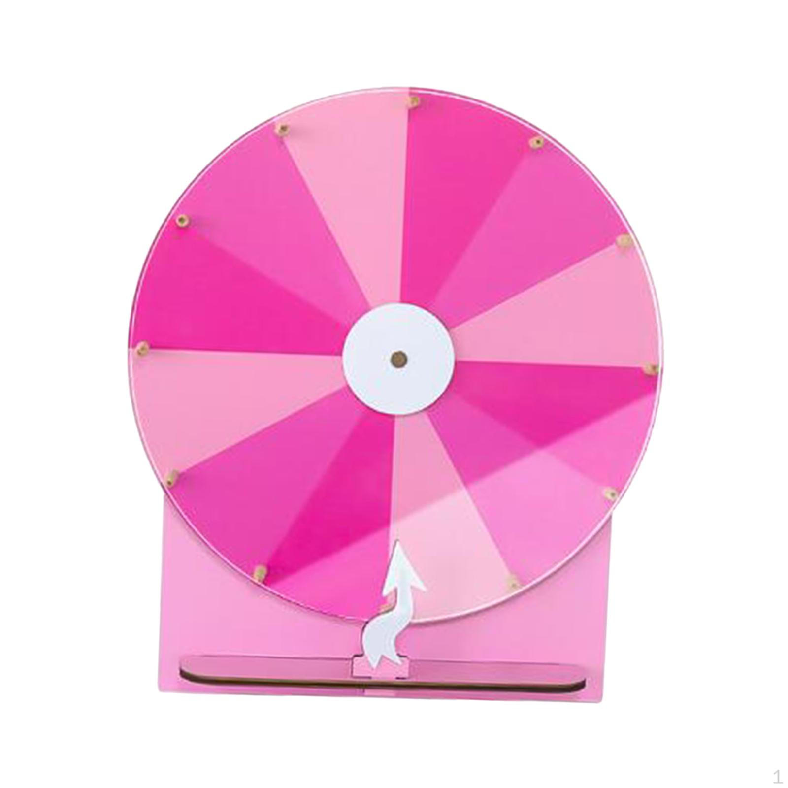 

Настольная призовая рулетка «Колесо фортуны» с основанием, стираемый акрил, многоразовая, портативная для класса розовый