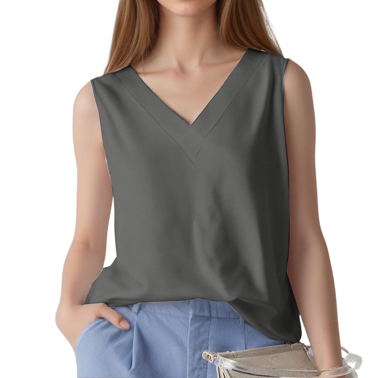 

Женский жилет с V-образным вырезом, однотонный, повседневный топ M