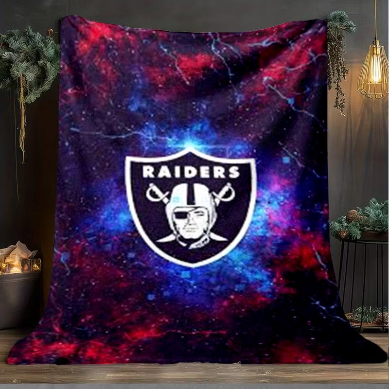 1PC Raiders Football Legacy Printed Soft Flannel Blanket Throw for Adult Bedroom Living Room Sofa Camping Travel Fan gifts Christmas Gifts