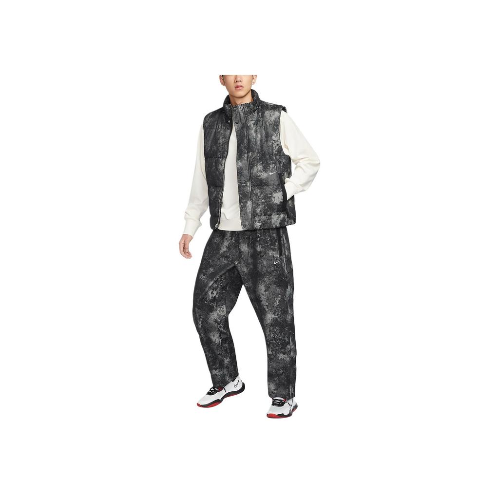 Nike Wasserabweisende Basketball-Wärme Elegante Jacquard-Weste Herrenwesten Schwarz Weiß HF7721010