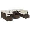 VidaXL Ensemble de canapé de jardin en 10 pièces avec coussins marron en poly rotin 3357981