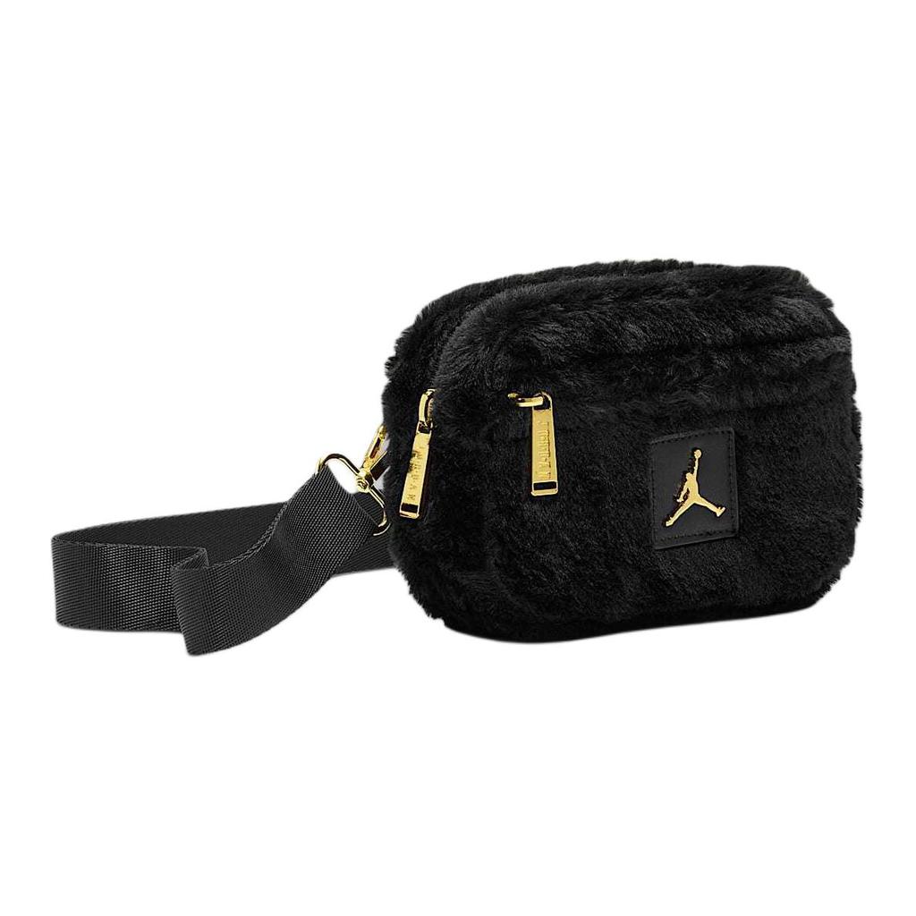 Jordan Logo Zip Closure Polyester Shoulder Crossbody Bag Women Bags Black Gold HV8005-010